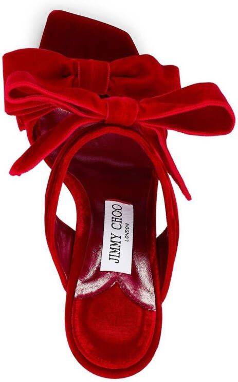 Jimmy Choo Flaca 100mm velvet mules Red