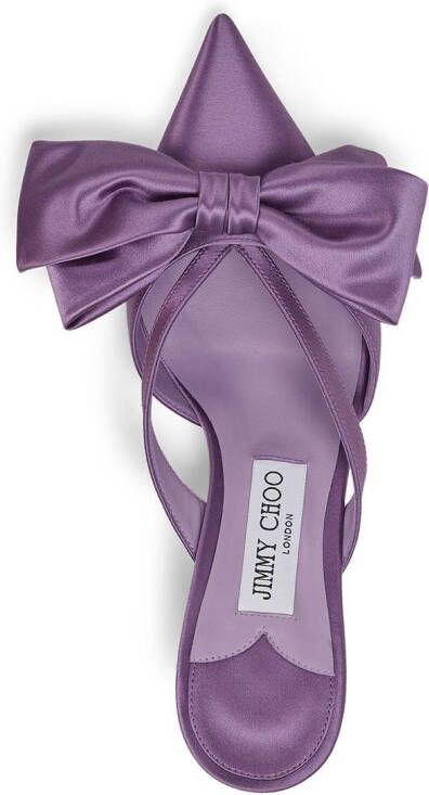 Jimmy Choo Flaca bow-embellished 50mm mules Purple