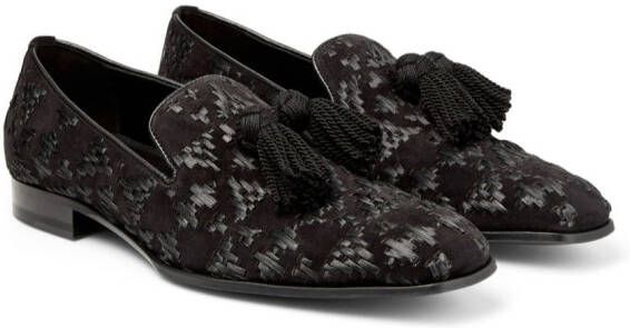 Jimmy Choo Foxley tassel-detail slippers Black
