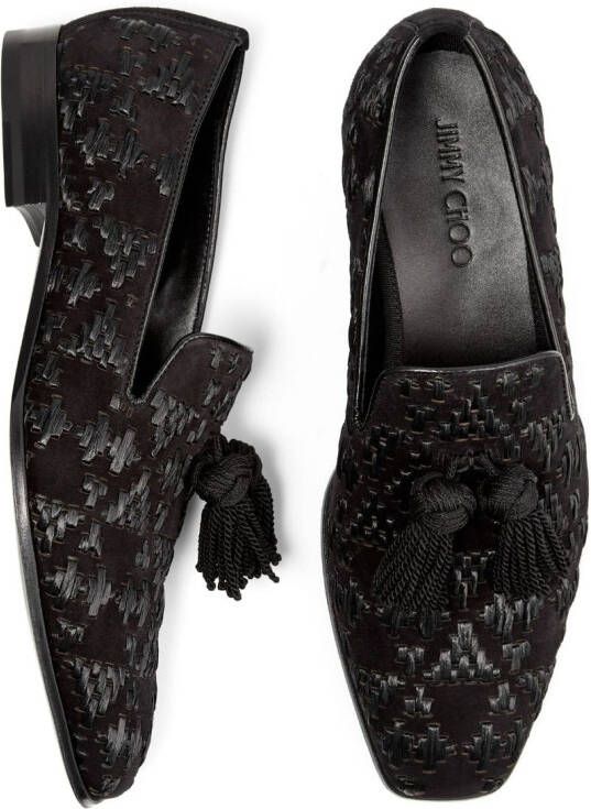 Jimmy Choo Foxley tassel-detail slippers Black