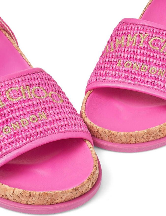 Jimmy Choo Gal flat wrap-around sandals Pink