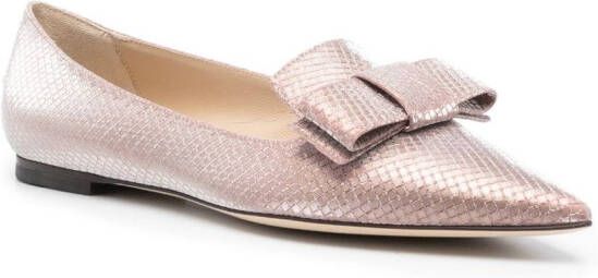 Jimmy Choo Gala metallic ballerina shoes Pink