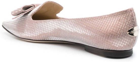 Jimmy Choo Gala metallic ballerina shoes Pink