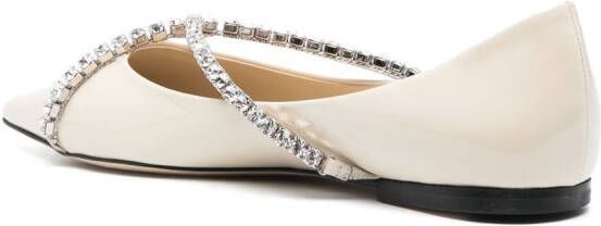 Jimmy Choo Genevi crystal-chain ballerina shoes Neutrals