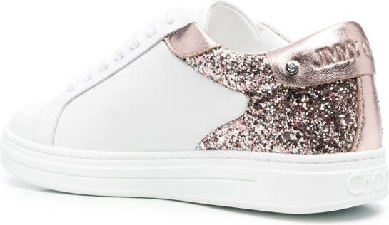 Jimmy Choo glitter-detailing lace-up sneakers White