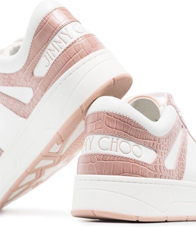 Jimmy Choo Hawaii F croc-effect sneakers Pink