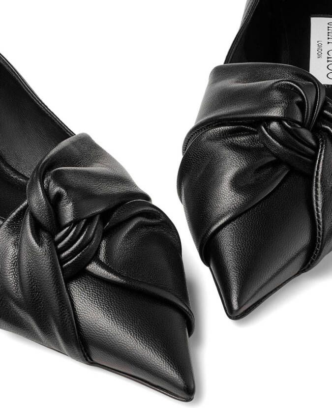 Jimmy Choo Hedera knot-detail ballerina shoes Black