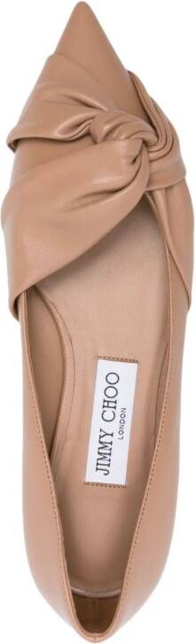 Jimmy Choo Hedera leather ballerina shoes Neutrals