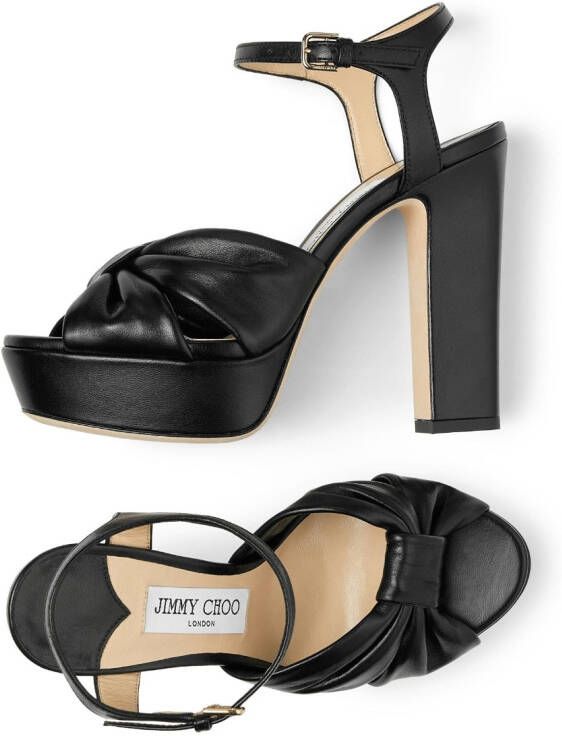 Jimmy Choo Heloise 120mm leather sandals Black