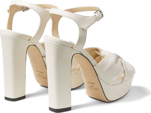Jimmy Choo Heloise 120mm leather sandals White