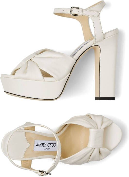 Jimmy Choo Heloise 120mm leather sandals White