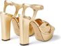 Jimmy Choo Heloise 120mm metallic-finish sandals Gold - Thumbnail 3
