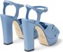 Jimmy Choo Heloise 120mm snakeskin-effect sandals Blue - Thumbnail 3