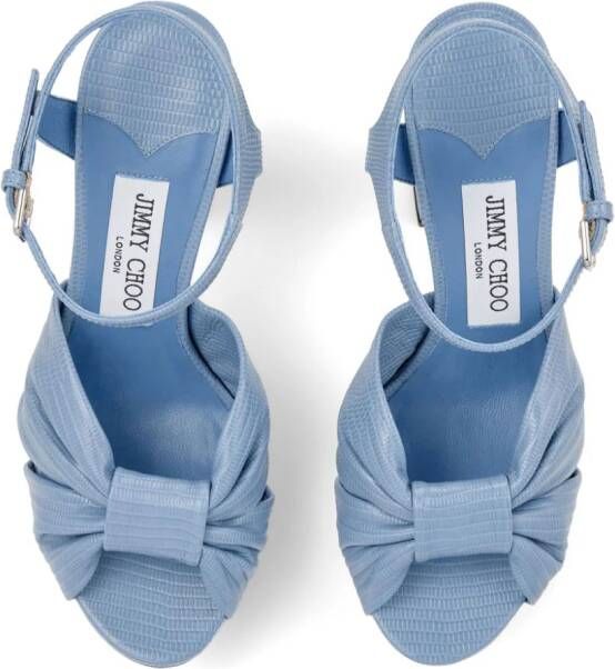 Jimmy Choo Heloise 120mm snakeskin-effect sandals Blue