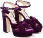 Jimmy Choo Heloise 120mm velvet platform sandals Purple - Thumbnail 2
