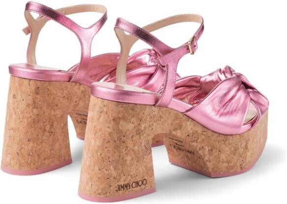 Jimmy Choo Heloise 95 wedge sandals Pink