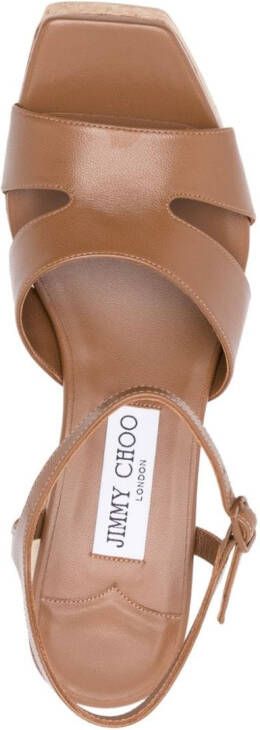 Jimmy Choo high-heel platform sandals Brown