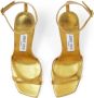 Jimmy Choo Ixia 95mm metallic leather sandals Gold - Thumbnail 4