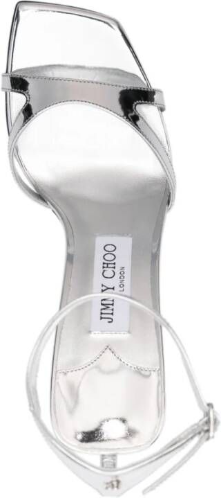 Jimmy Choo Ixia 95mm metallized sandals Silver