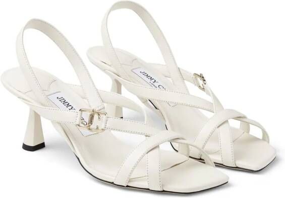 Jimmy Choo Jess 65mm leather sandals Neutrals