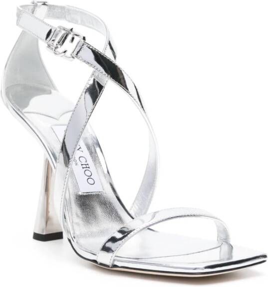 Jimmy Choo Jessica 100mm leather sandals Silver