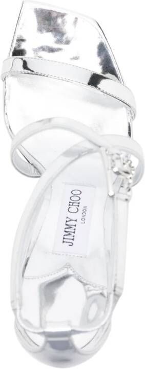 Jimmy Choo Jessica 100mm leather sandals Silver