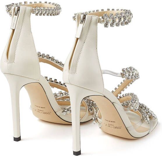 Jimmy Choo Josefine 100mm crystal-embellished sandals White