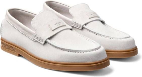 Jimmy Choo Josh Driver suede loafers White