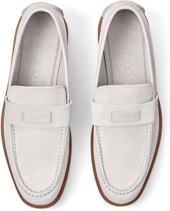 Jimmy Choo Josh Driver suede loafers White