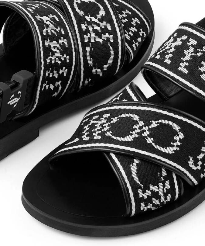 Jimmy Choo Jude intarsia-knit sandals Black