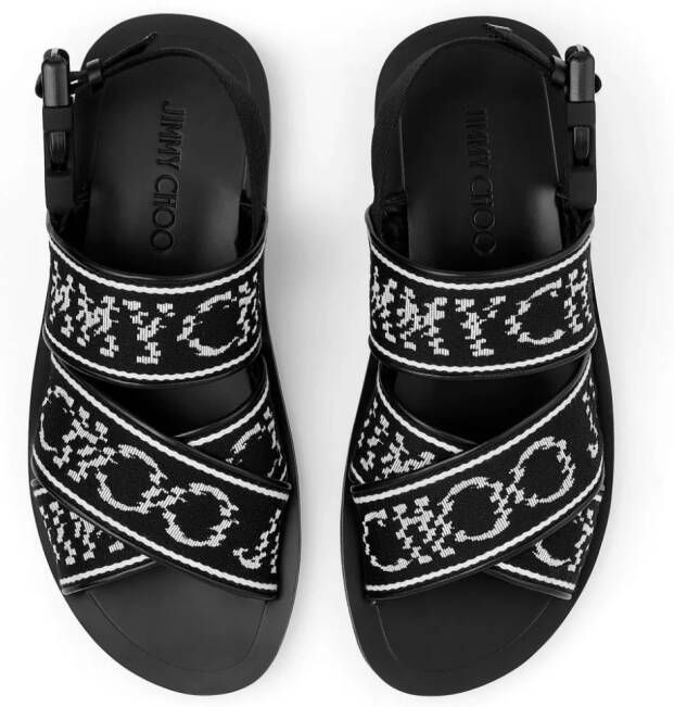 Jimmy Choo Jude intarsia-knit sandals Black