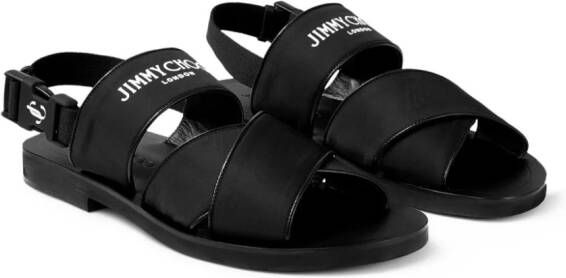 Jimmy Choo Jude logo-print leather sandals Black