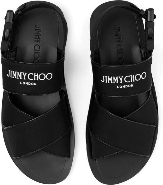 Jimmy Choo Jude logo-print leather sandals Black