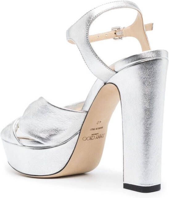 Jimmy Choo knot-detail platform sandals Silver