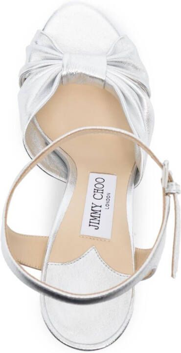 Jimmy Choo knot-detail platform sandals Silver