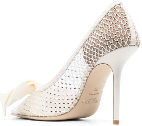 Jimmy Choo Love 100mm crystal-embellished pumps White