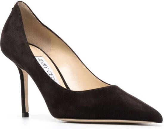 Jimmy Choo Love 85mm pointed leather pumps Brown