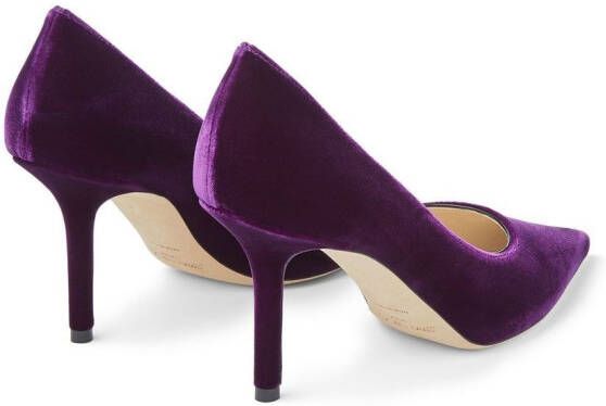 Jimmy Choo Love 85mm velvet pointed pumps Purple