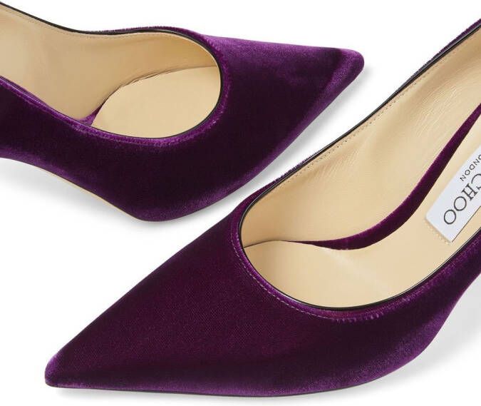 Jimmy Choo Love 85mm velvet pointed pumps Purple