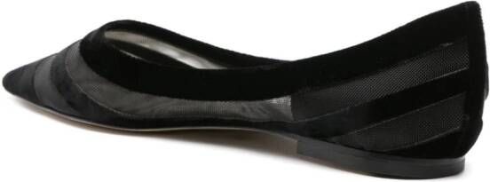 Jimmy Choo Love tulle-trim ballerina shoes Black