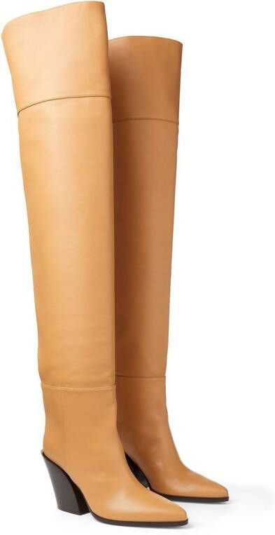 Jimmy Choo Maceo 85mm over-the-knee boots Neutrals