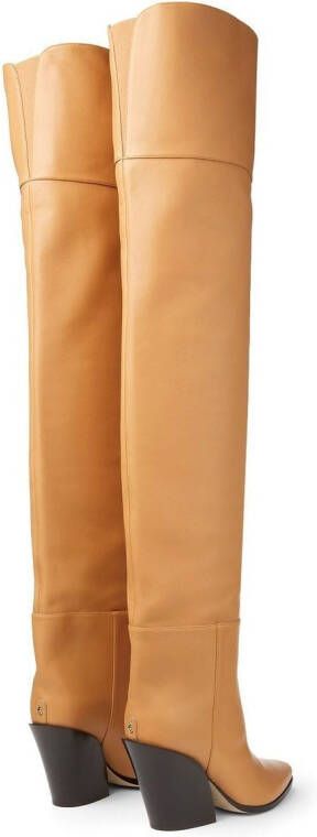 Jimmy Choo Maceo 85mm over-the-knee boots Neutrals