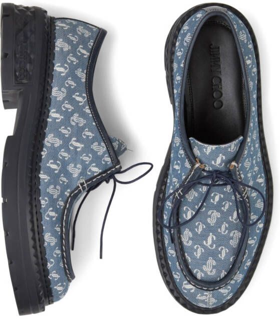 Jimmy Choo Marlow logo-print loafers Blue