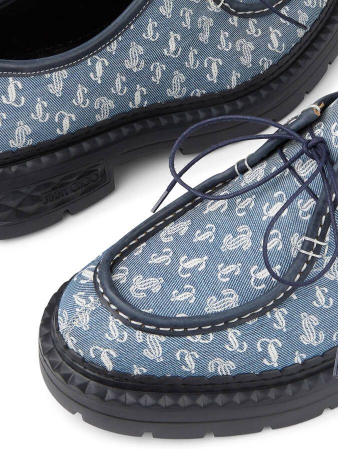 Jimmy Choo Marlow logo-print loafers Blue