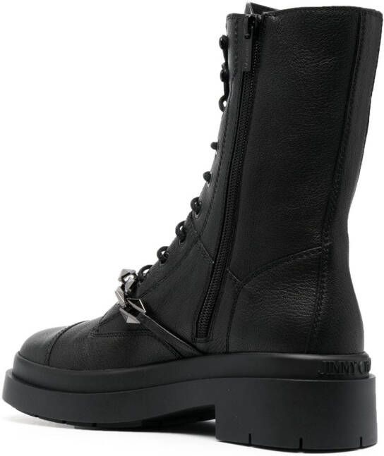 Jimmy Choo Nari grained-texture leather boots Black