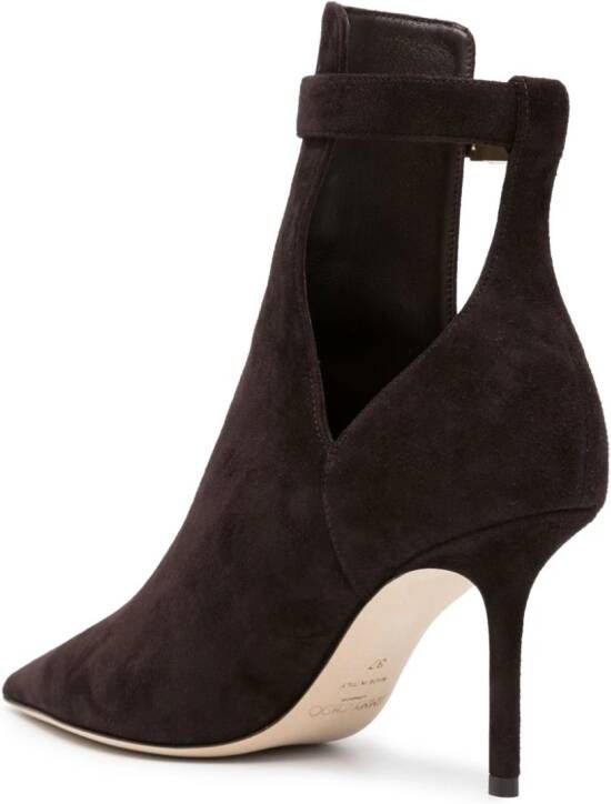 Jimmy Choo Nell 85 suede ankle boots Brown