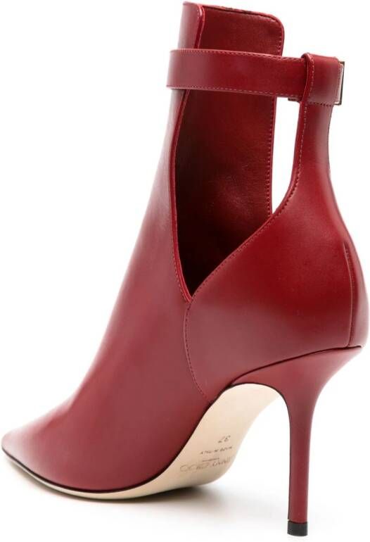 Jimmy Choo Nell 85mm leather ankle boots Red