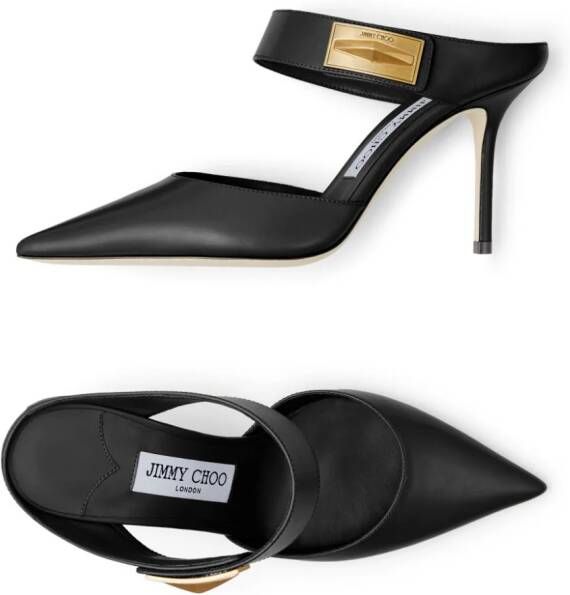 Jimmy Choo Nell 85mm leather mules Black