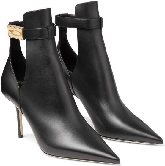 Jimmy Choo Nell 85mm pointed-toe ankle boots Black