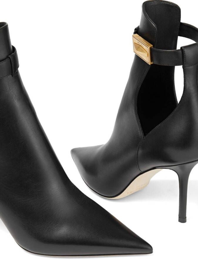 Jimmy Choo Nell 85mm pointed-toe ankle boots Black